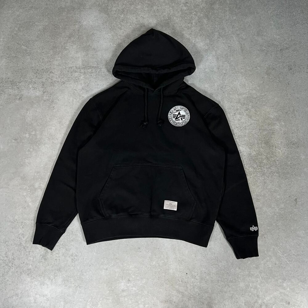 Alpha Industries New York Subway Black Hoodie Men's Size Medium